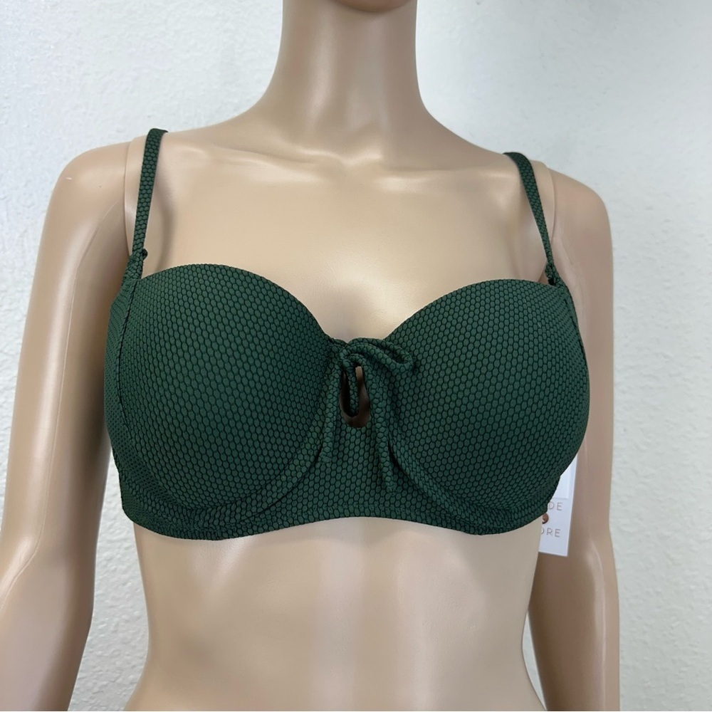Shades & Shore forest Green structured bikini top 36 B new